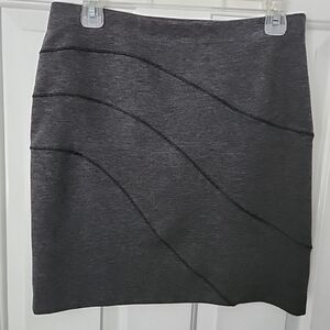 Simply Vera Vera Wang Grey Knit Mini Skirt w Angled Stitching  Sz S